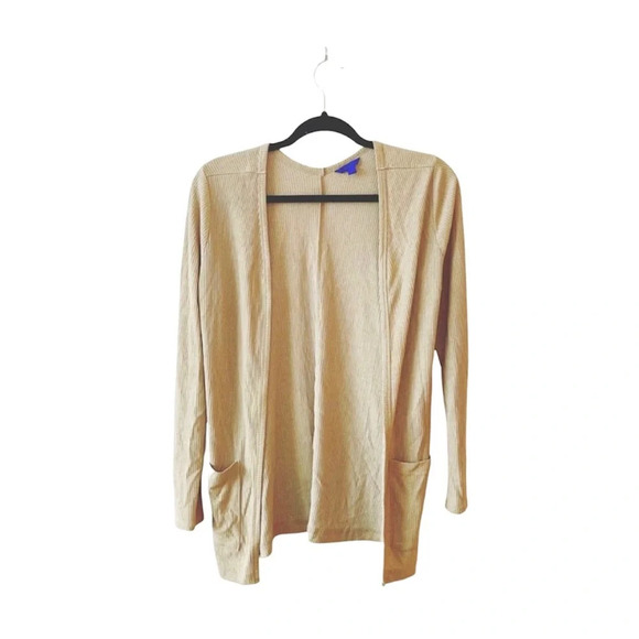 Aeropostale Tan Rib Open Front Pocket Cardigan Small Women’s - Picture 10 of 10